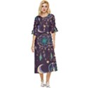 Bohemian  stars, moons, and dreamcatchers Double Cuff Midi Dress View1