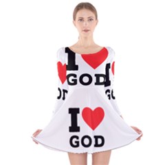 I Love God Long Sleeve Velvet Skater Dress by ilovewhateva