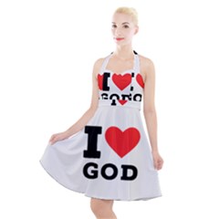 I Love God Halter Party Swing Dress  by ilovewhateva