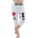 I love god Lightweight Velour Capri Yoga Leggings View1