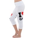 I love god Lightweight Velour Capri Yoga Leggings View2