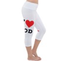 I love god Lightweight Velour Capri Yoga Leggings View3