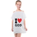 I love god Kids  One Piece Chiffon Dress View1