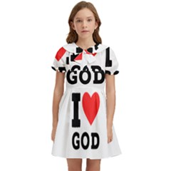 I Love God Kids  Bow Tie Puff Sleeve Dress by ilovewhateva