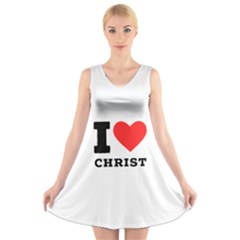 I Love Christ V-neck Sleeveless Dress by ilovewhateva