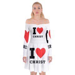 I Love Christ Off Shoulder Skater Dress by ilovewhateva