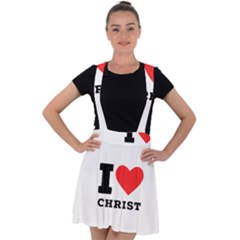 I Love Christ Velvet Suspender Skater Skirt by ilovewhateva