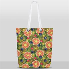 Fruits Star Blueberry Cherry Leaf Full Print Rope Handle Tote (small) by Pakemis