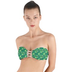 Leaf Clover Star Glitter Seamless Twist Bandeau Bikini Top by Pakemis