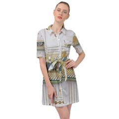 Technics Design Element Set Pattern Graphic Symbol Belted Shirt Dress by danenraven