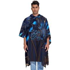 Flower Metal Flowers Sculpture Men s Hooded Rain Ponchos by Ravend