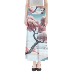 Color Snow Mountain Pretty Full Length Maxi Skirt by Ravend