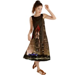 Chicago City Architecture Downtown Summer Maxi Dress by Ravend