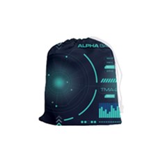 Sci Fi Computer Screen Drawstring Pouch (medium) by Uceng