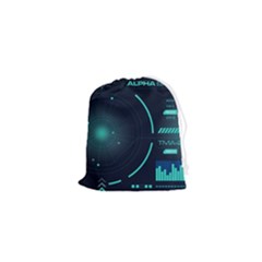 Sci Fi Computer Screen Drawstring Pouch (xs) by Uceng