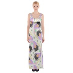 Pattern Pastel Drawing Art Thigh Split Maxi Dress by Uceng