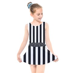 Illustration Stripes Geometric Pattern Kids  Skater Dress Swimsuit by Uceng