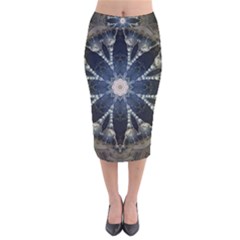 Mandala Ornament Background Velvet Midi Pencil Skirt by Uceng