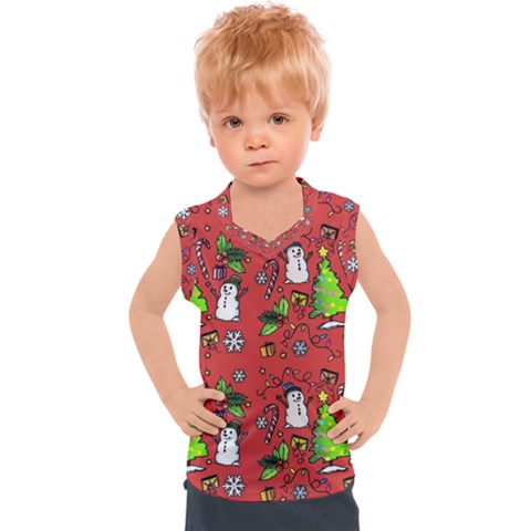 Santa Snowman Gift Holiday Kids  Sport Tank Top by Uceng