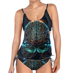 Brain Mind Technology Circuit Board Layout Patterns Tankini Set by Uceng