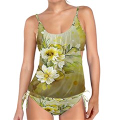 Watercolor Yellow And-white Flower Background Tankini Set by artworkshop
