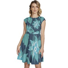 Graphic Design Wallpaper Abstract Cap Sleeve High Waist Dress by Ravend