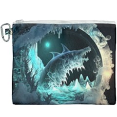 Sculpture Dinosaur Shark Frozen Winter Fantasy Canvas Cosmetic Bag (xxxl) by Ravend