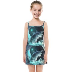 Sculpture Dinosaur Shark Frozen Winter Fantasy Kids  Summer Sun Dress by Ravend