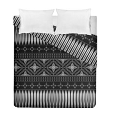 Abstract Art Artistic Backdrop Black Brush Card Duvet Cover Double Side (full/ Double Size) by Ravend