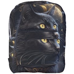 Ai Generated Cat Moon Feline Cute Full Print Backpack by Ravend