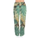 Colored Close Up Plants Leaves Pattern Women Velvet Drawstring Pants View2