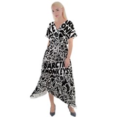 Arctic Monkeys Digital Wallpaper Pattern No People Creativity Cross Front Sharkbite Hem Maxi Dress by Sudhe