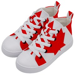 Canada Flag Canadian Flag View Kids  Mid-top Canvas Sneakers by Ravend