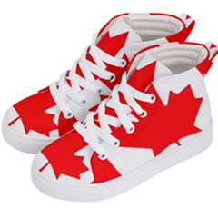 Canada Flag Canadian Flag View Kids  Hi-top Skate Sneakers by Ravend