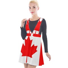 Canada Flag Canadian Flag View Plunge Pinafore Velour Dress by Ravend