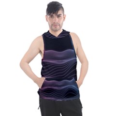 Abstract Wave Digital Design Space Energy Fractal Men s Sleeveless Hoodie by Ravend