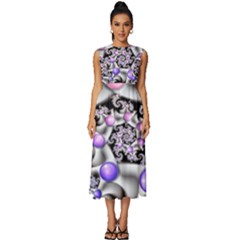 Background Fractal Annotation Sample Fantasy Sleeveless Round Neck Midi Dress by Ravend