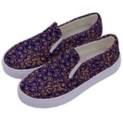 Spiral Pattern Texture Fractal Circle Geometry Kids  Canvas Slip Ons by Ravend