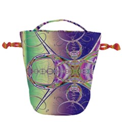 Fractal Abstract Digital Art Art Colorful Drawstring Bucket Bag by Ravend