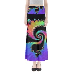 Fractal Spiral Vortex Swirl Whirlpool Math Full Length Maxi Skirt by Ravend