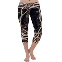 Tree Nature Landscape Forest Capri Yoga Leggings by Ravend