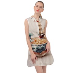 Ai Generated Noodles Pirate Chinese Food Food Sleeveless Shirt Dress by danenraven