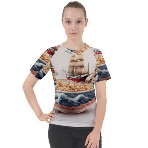 Ai Generated Noodles Pirate Chinese Food Food Women s Sport Raglan Tee by danenraven