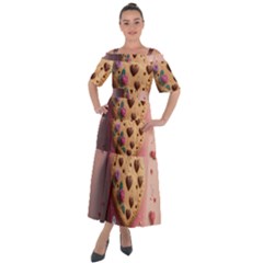 Cookies Valentine Heart Holiday Gift Love Shoulder Straps Boho Maxi Dress  by danenraven
