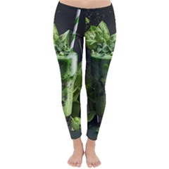 Ai Generated Drink Spinach Smooth Apple Ginger Classic Winter Leggings by danenraven