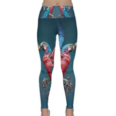 Birds Parrots Love Ornithology Species Fauna Lightweight Velour Classic Yoga Leggings by danenraven