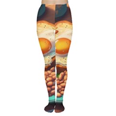 Ai Generated Breakfast Egg Beans Toast Plate Tights by danenraven