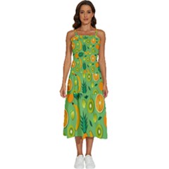 Fruit Tropical Pattern Design Art Pattern Sleeveless Shoulder Straps Boho Dress by Ravend