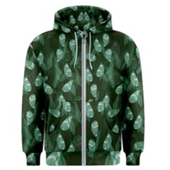 Plants Leaves Flowers Pattern Men s Zipper Hoodie by Ravend