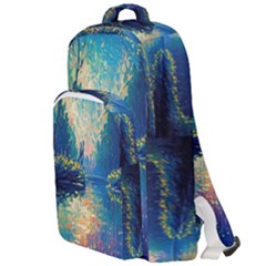 Oil Painting Night Scenery Fantasy Double Compartment Backpack by Ravend